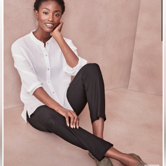 EILEEN FISHER Stretch-Crêpe Slim Wide Leg Pants - Picture 11 of 12